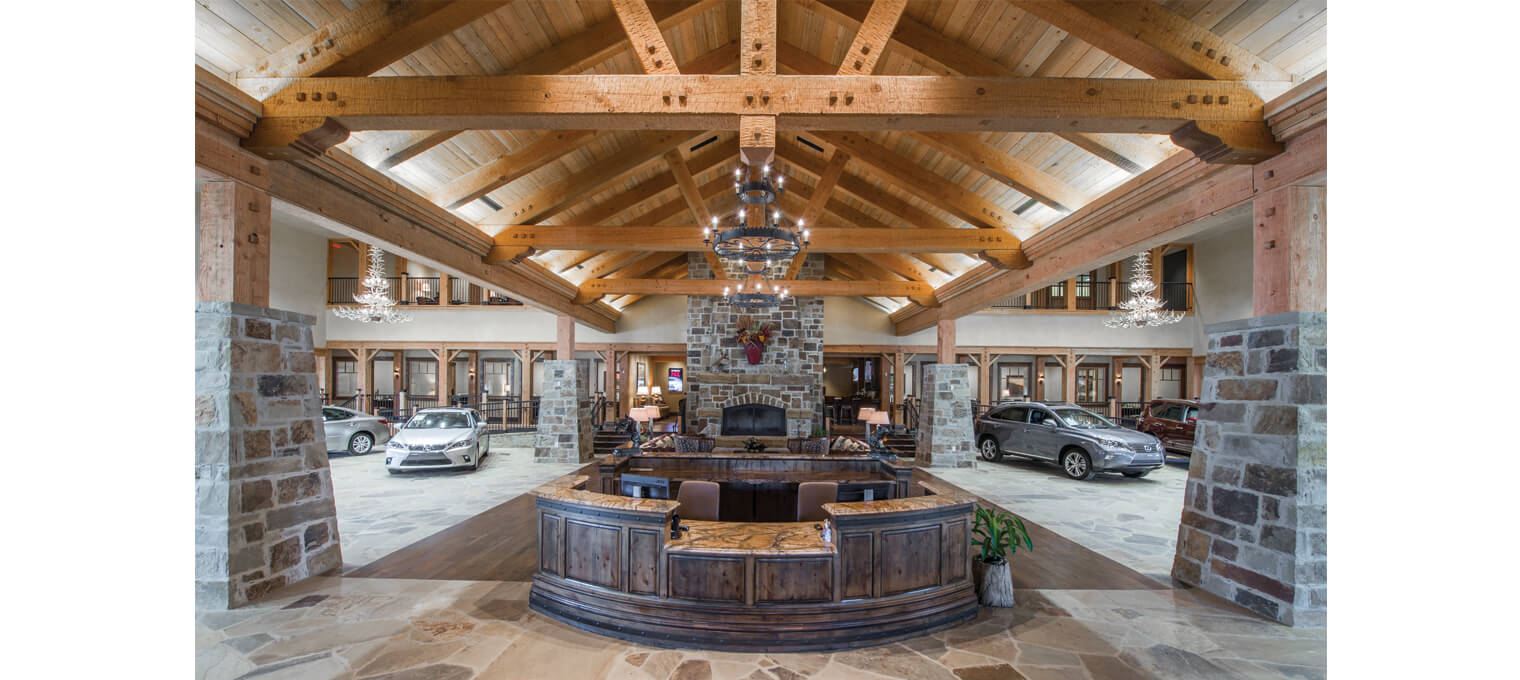 Lexus dealership commercial timber frame 1