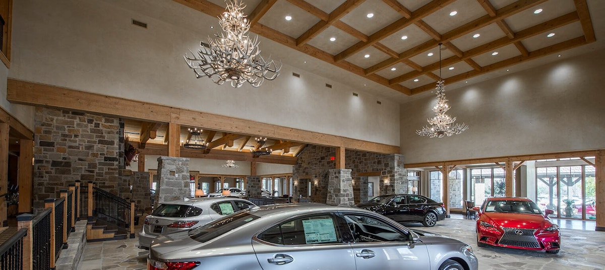 Lexus dealership commercial timber frame 12