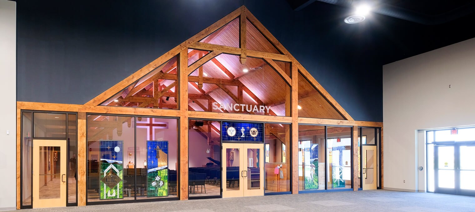 Our savior church commercial timber frame project 1