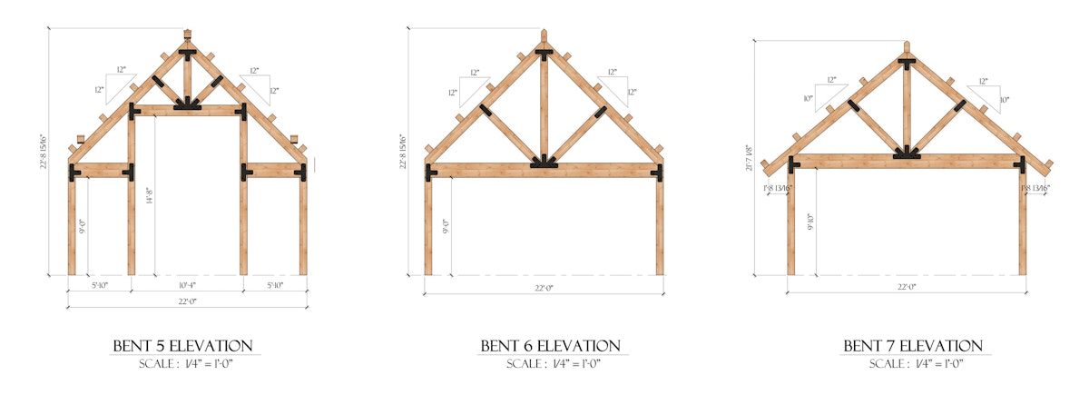 Timberlyne Carleton Timber Frame Home Design Bents 3