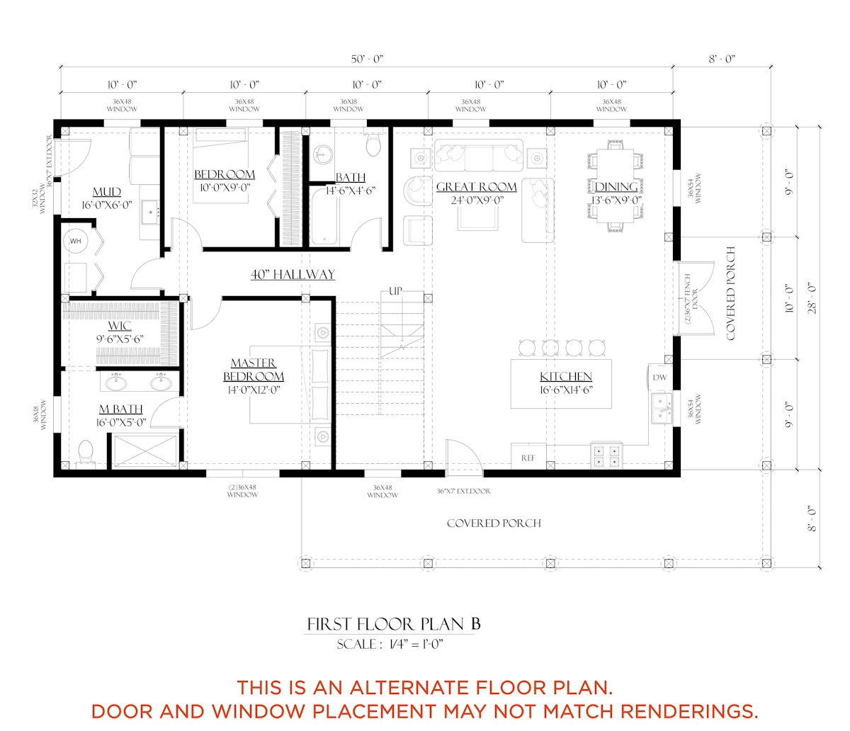 Timberlyne Hogan Timber Frame Home Main Floor Plan B