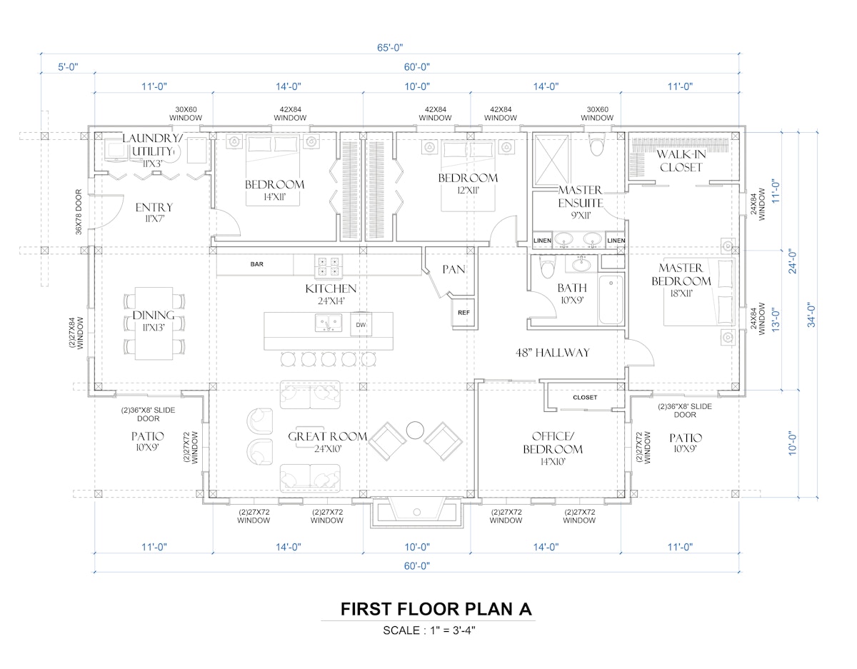 Timberlyne Rushmore Timber Frame Home Main Floor Plan A