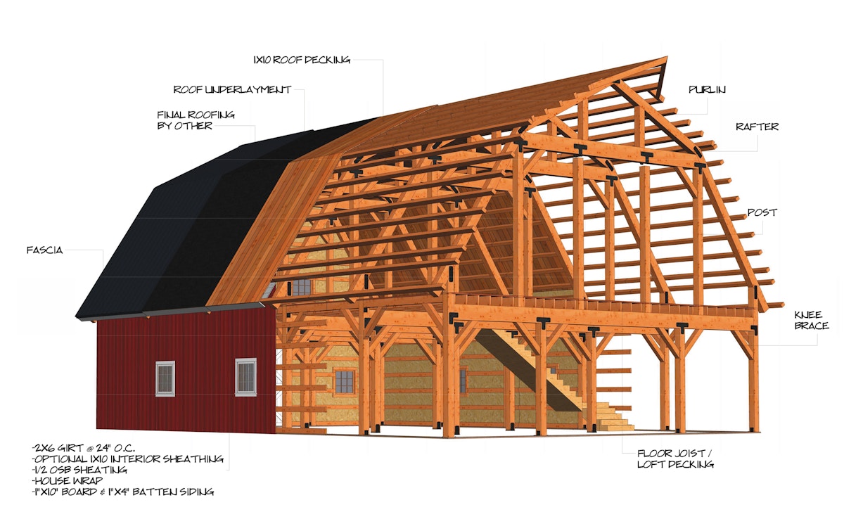 Timberlyne Sage Barn Timber Frame Cutout