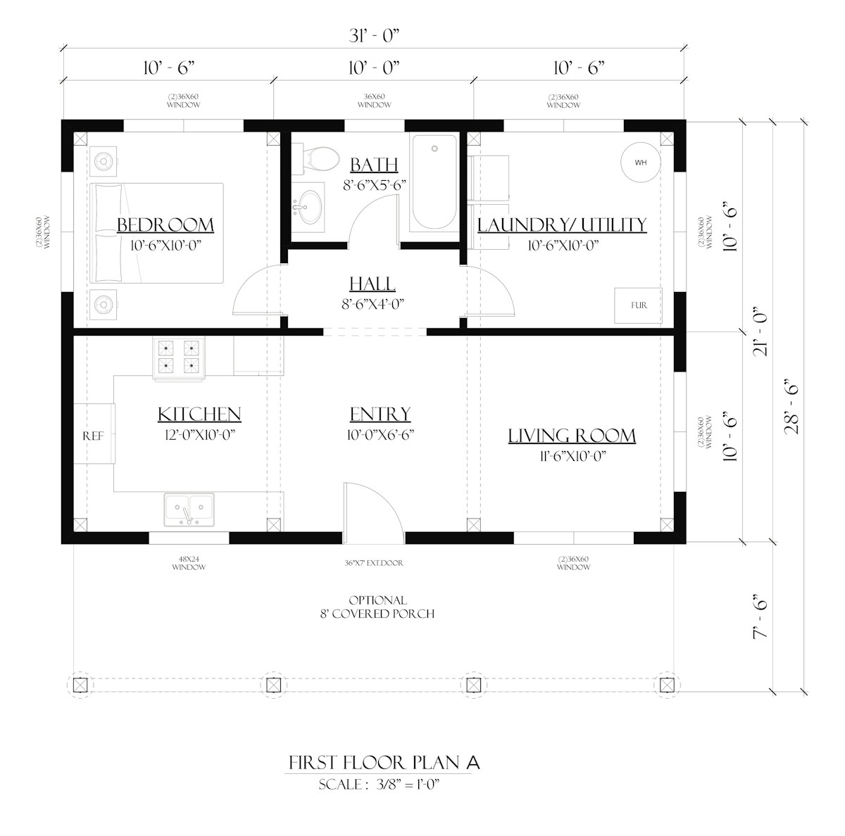 Timberlyne Sparrow Cabin Home Main Floor Plan